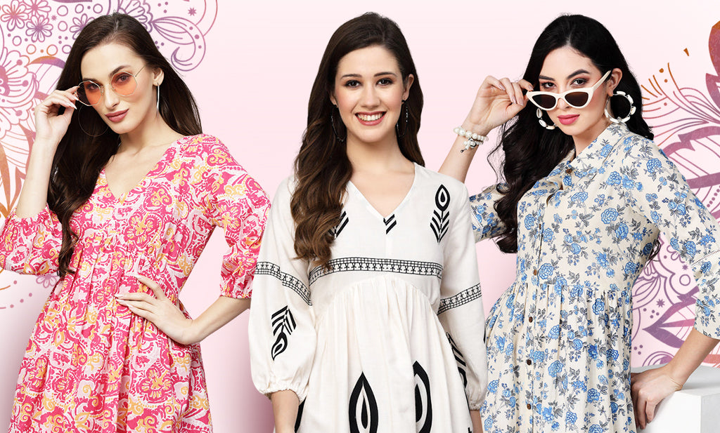 Flared dresses for women