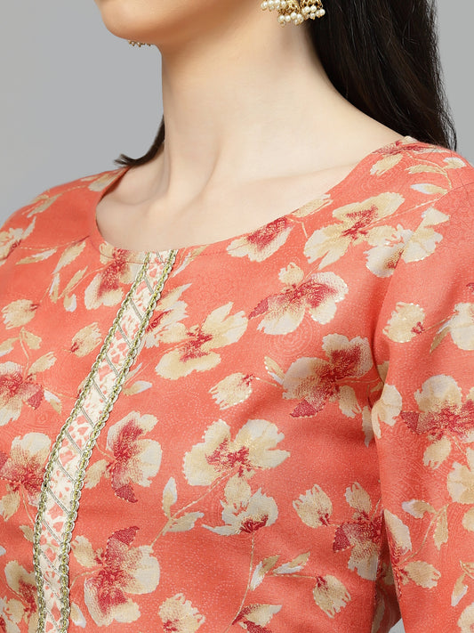Printed Rayon Blend Straight Kurta