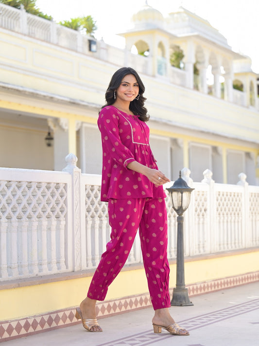 Stylum Women's Ethnic Motifs Printed Rayon Co-Ord Set (CSMGNTADAWN)