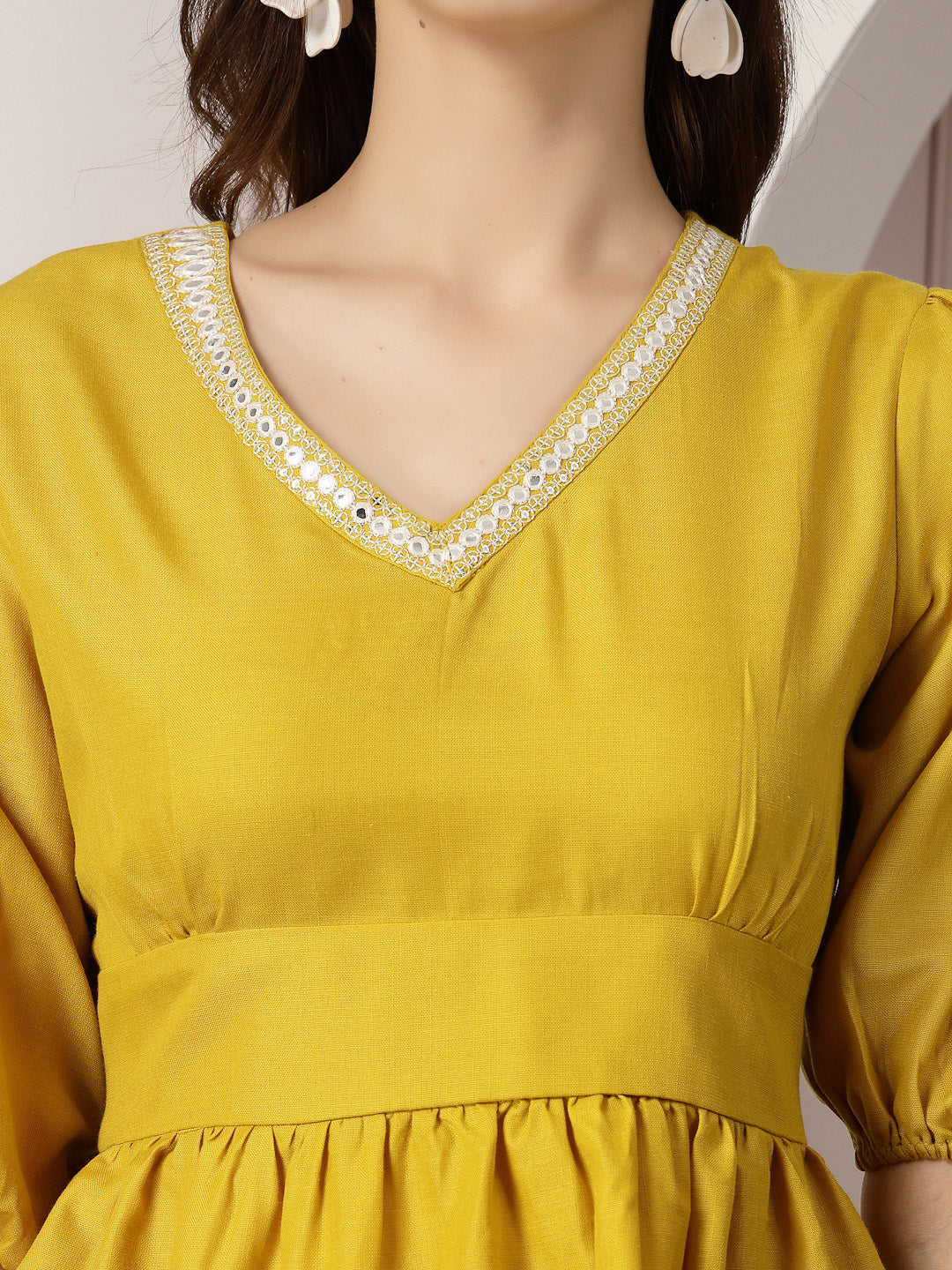 Yellow Cotton Blend Co-Ord set