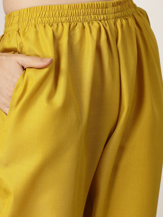 Yellow Cotton Blend Co-Ord set