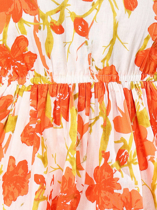 Stylum Women's Orange Floral Printed Cotton Co-ords Set (CSORNGROOSTER)