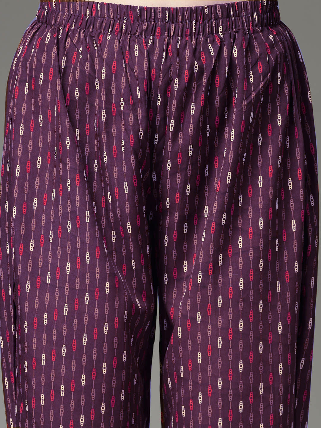 Stylum Women's Printed Poly Crepe Co-Ord Set (CSPURPLEPARK)