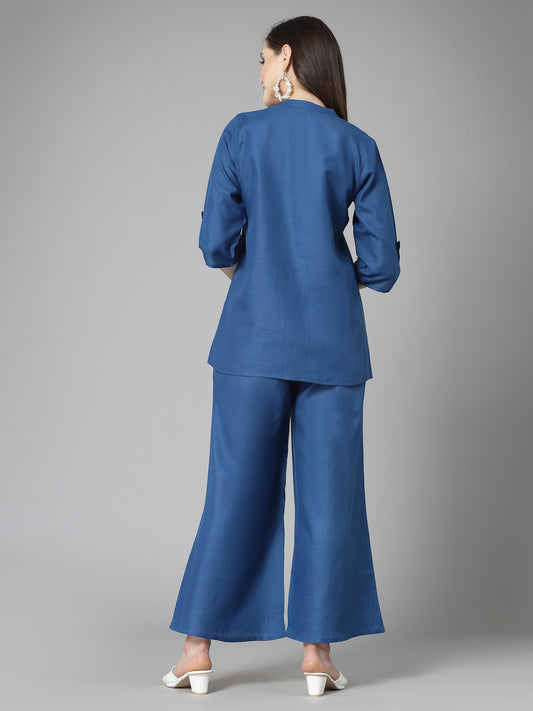 Stylum Women's Solid Cotton Blend Co-Ord Set (CSROYALVIRTUS)