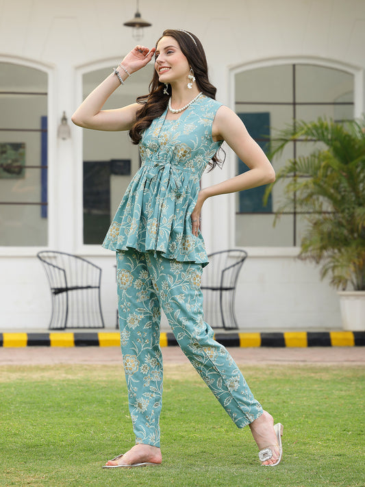 Stylum Women's Floral Printed Rayon Co-Ord Set (CSSALCONAQUA)