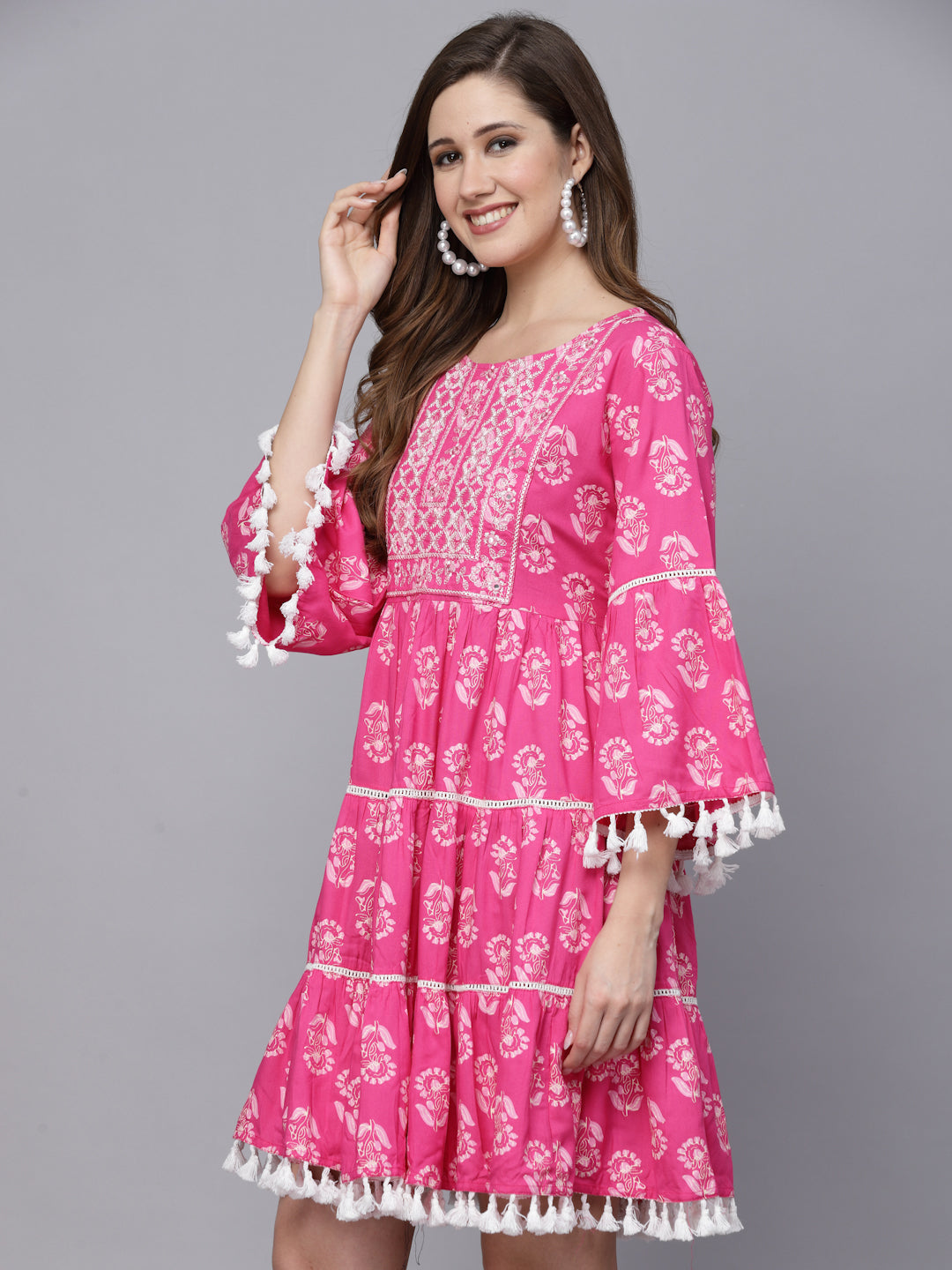 Stylum Women's Floral Printed Rayon Flared dress (DRSAVA)