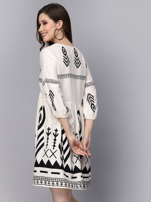 Stylum Women's Printed Rayon Flared dress (DRSGRACE)