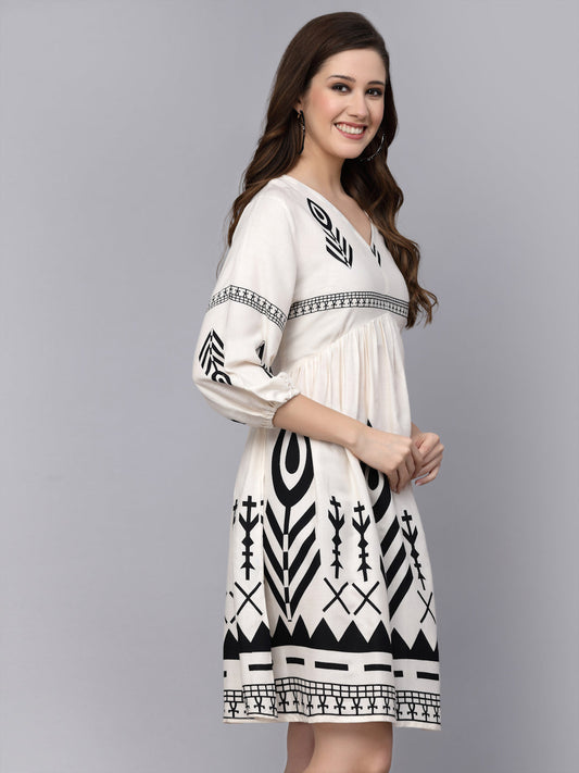 Rayon Flared dress