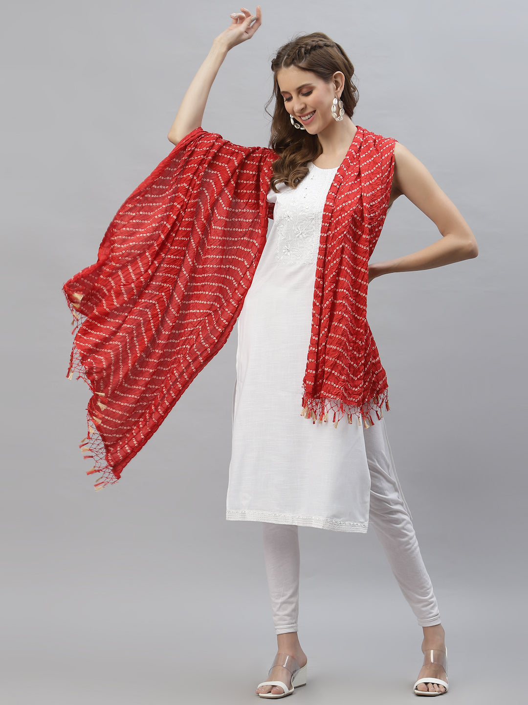 Bandhani Print Silk Blend Dupatta