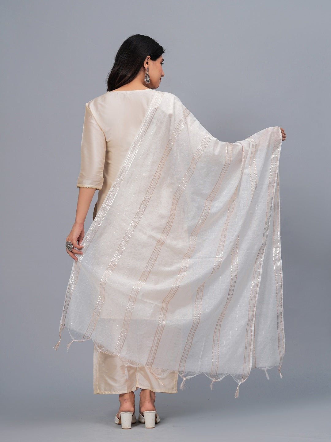 Stylum Women's Self Design Rayon Drawer Dupatta (DUPGOLDENBADAL)