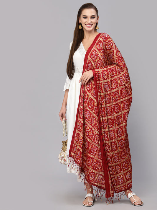 Bandhani Print Silk Blend Dupatta