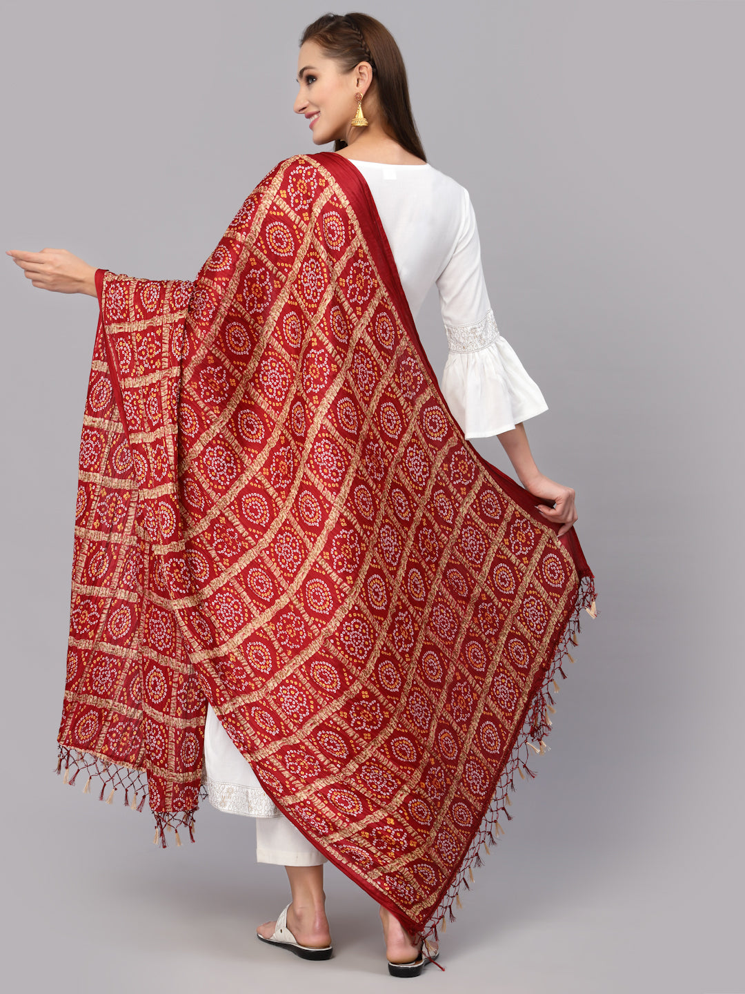 Women's Bandhani Print Silk Blend Dupatta