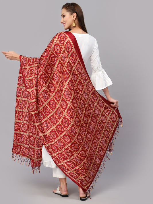 Women's Bandhani Print Silk Blend Dupatta