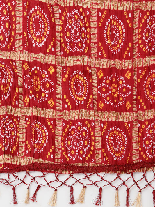 Print Silk Blend Dupatta Set