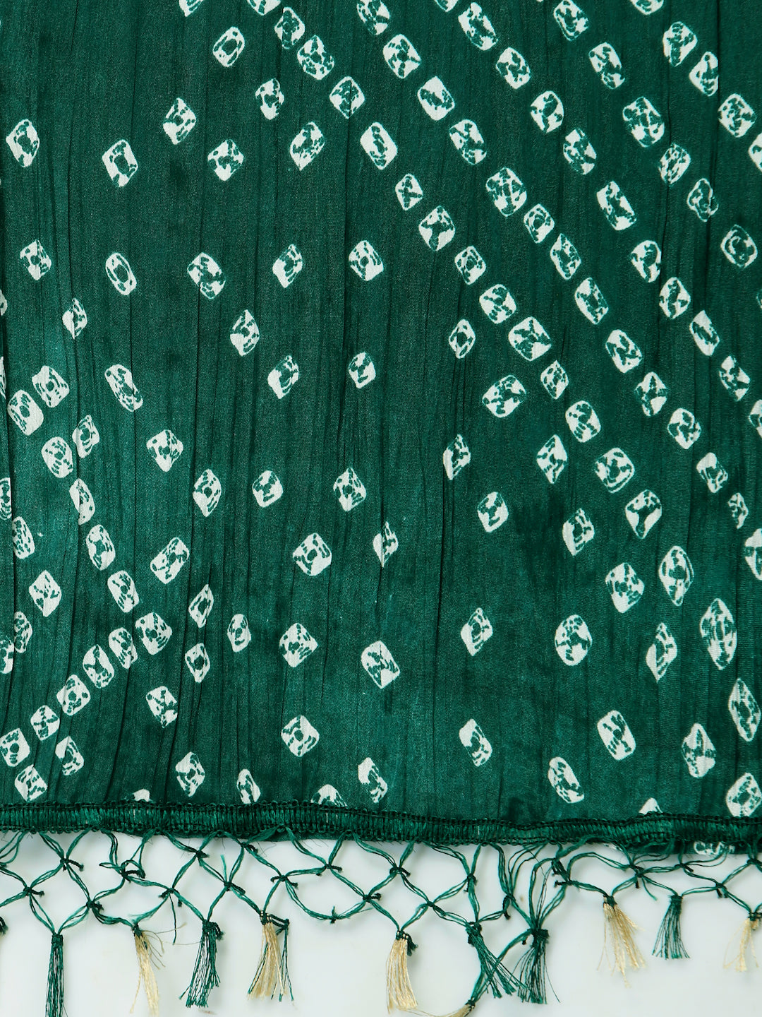Stylum Women's Bandhani Print Silk Blend Dupatta (Dupkahargreen)
