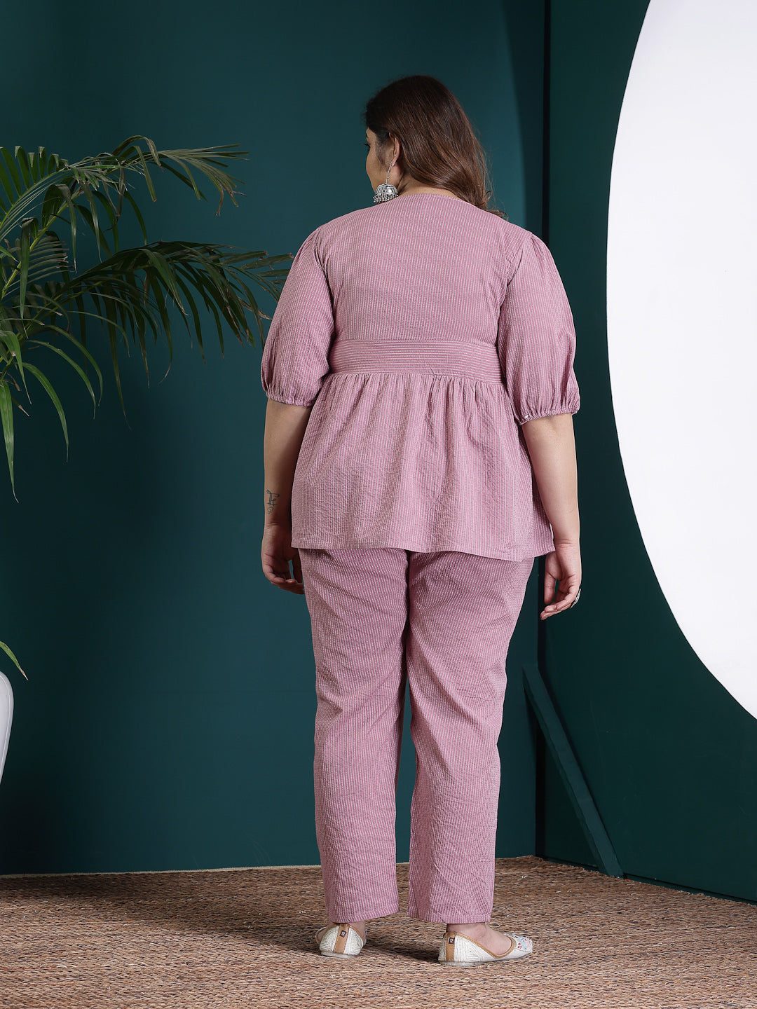 Plus Size Women's Self Woven Kantha Cotton Cord Set (KATHACORDSPLUS)