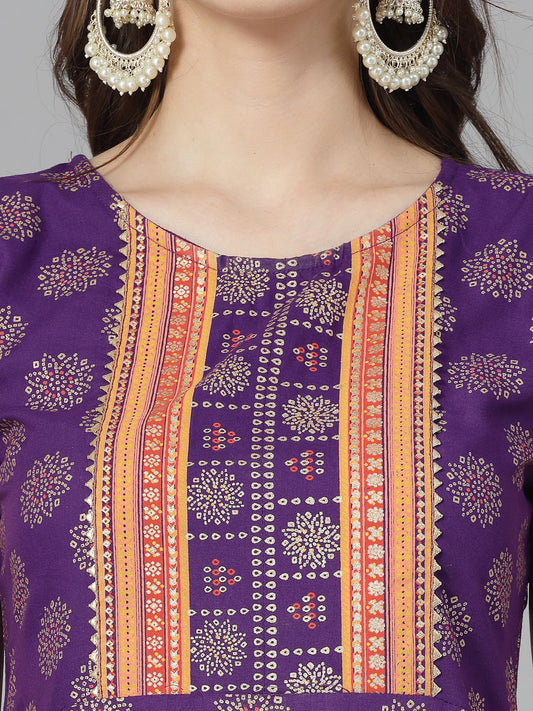 Rayon A-Line Kurta with Dupatta