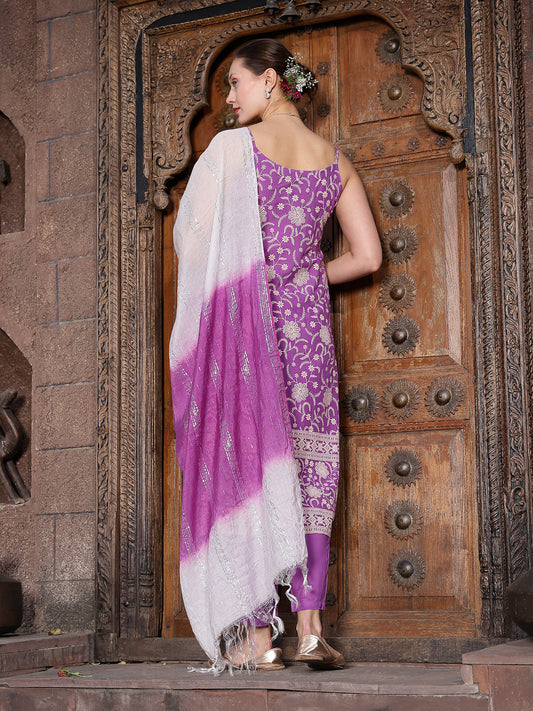 Stylum Women's Floral Printed Rayon Straight Kurta Pant Dupatta Set (KPDASTRO)