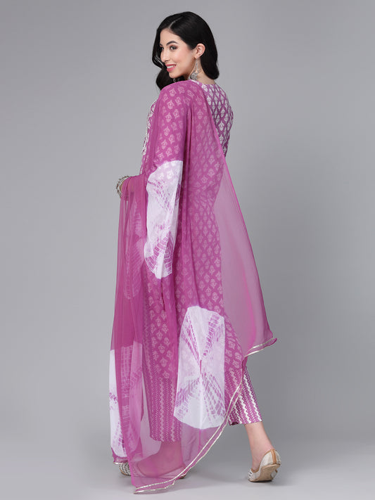 Stylum Women Printed & Embroidered Rayon Kurta Pant Dupatta Set (KPDIRA)