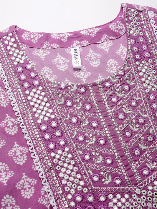Stylum Women Printed & Embroidered Rayon Kurta Pant Dupatta Set (KPDIRA)