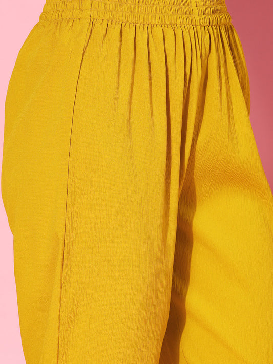 Yellow Naira cut Kurta Pant Dupatta Set