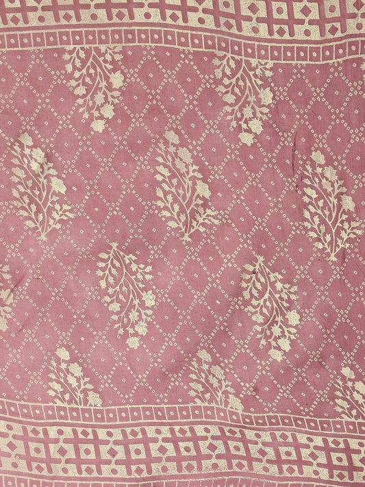Mauve Rayon Straight Kurta Pant Dupatta Set