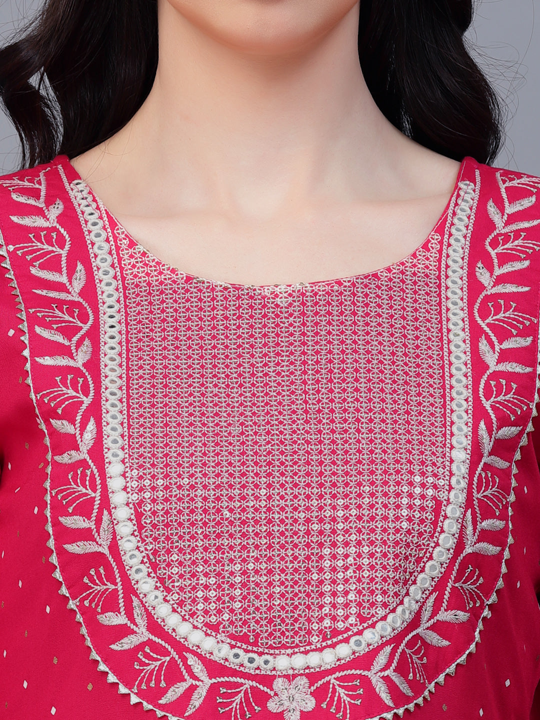 Rayon Anarkali Kurta Pant Dupatta Set