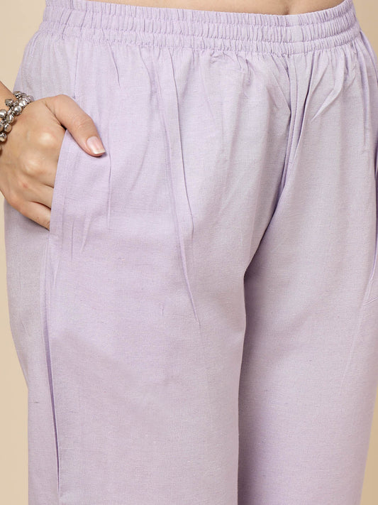 Lavender Straight Kurta Pant Set