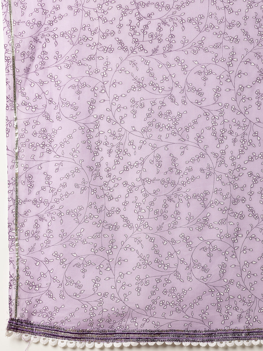 Stylum Women's Lavender Khadi Printed Cotton Flared Kurti Sharara Dupatta Set (KSDLAVENDERTOLLY)