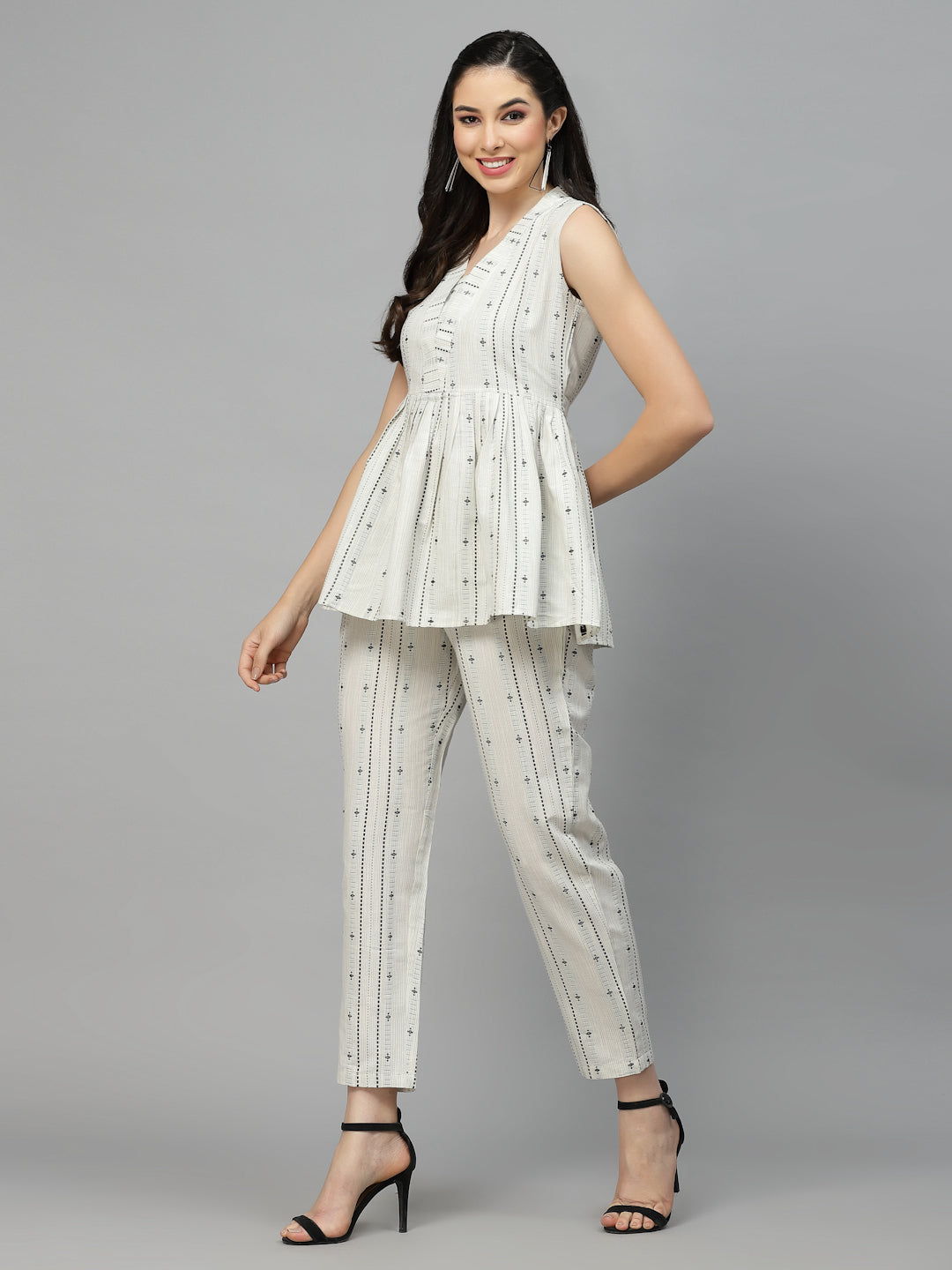 Stylum Women's Printed Cotton Blend Co-Ord set (LOKU)