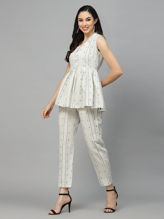 Stylum Women's Printed Cotton Blend Co-Ord set (LOKU)