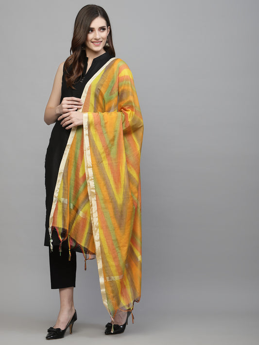 Stylum Women's Self Design Silk Blend Dupatta-MUSTARDTOLA