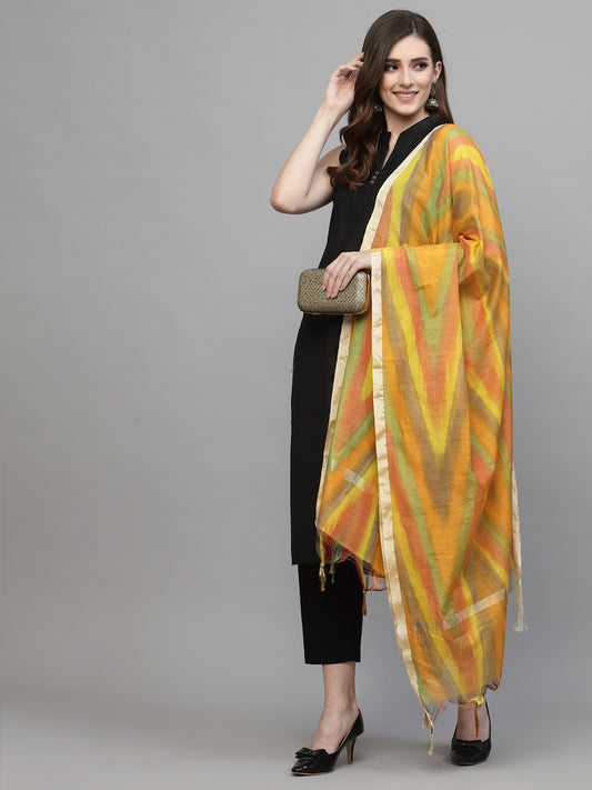 Stylum Women's Self Design Silk Blend Dupatta-MUSTARDTOLA