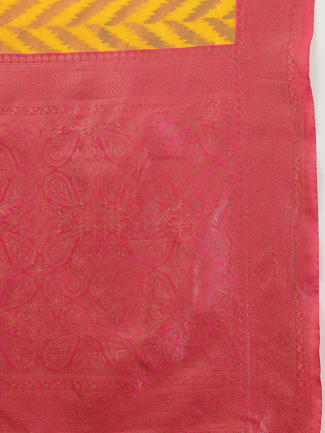 Stylum Women's Woven Design Zari Pure Silk Banarasi Saree (Mustardzara)