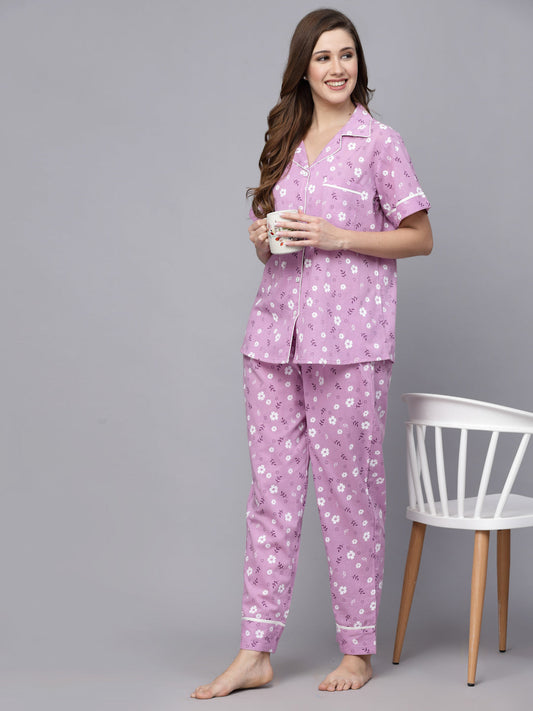 Stylum Women's Floral Printed Rayon Night Suit (NISTLOFI)