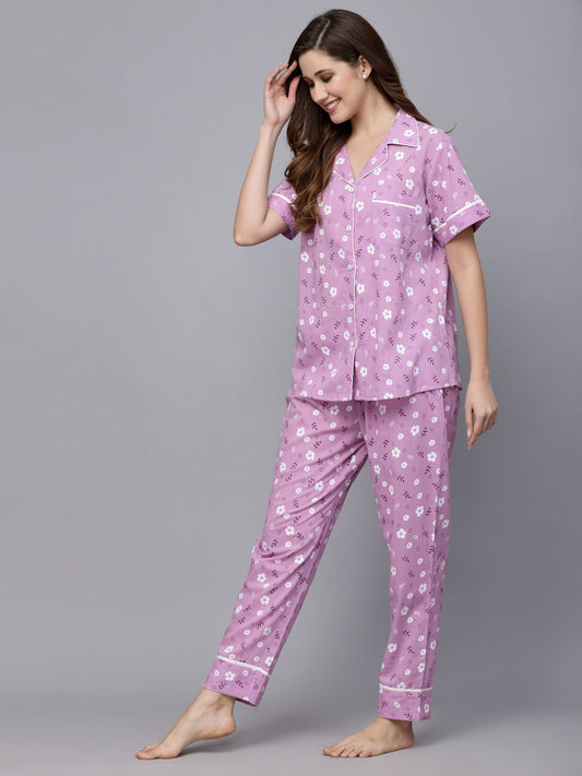 Stylum Women's Floral Printed Rayon Night Suit (NISTLOFI)