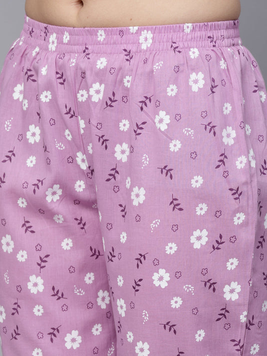 Floral Printed Rayon Night Suit