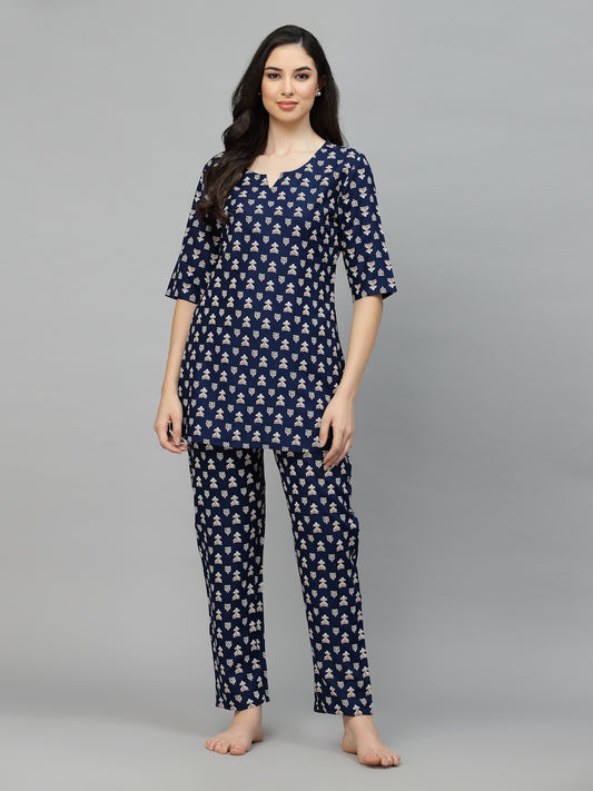 Stylum Women's Quirky Printed Rayon Night Suit (NISTNODDY)