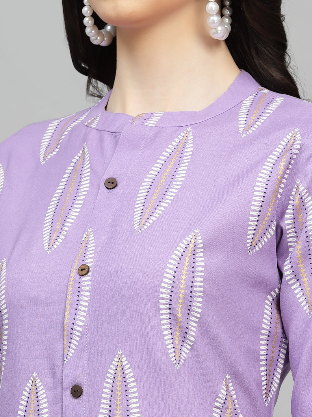 Purple Rayon A-Line Kurta