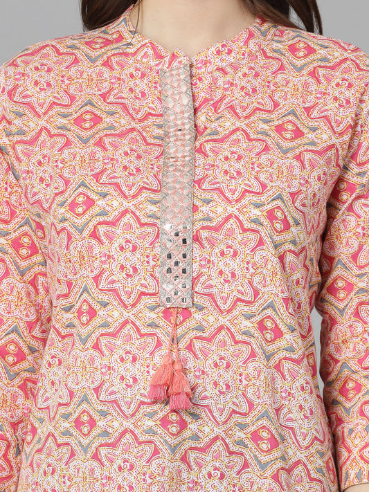 Stylum Women's Printed & Embroidered Cotton Kurti (ROMAN)