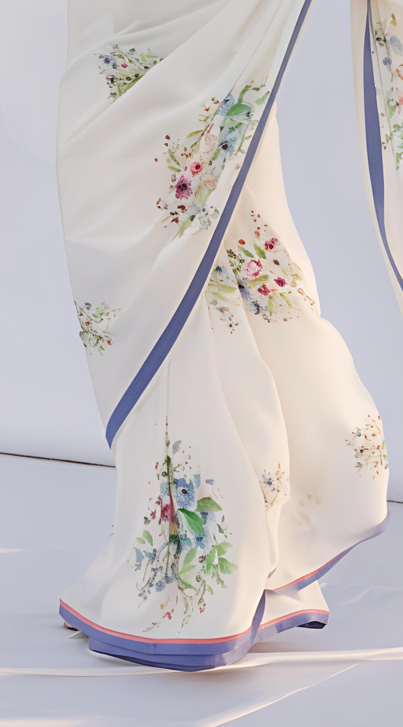 Stylum Women's White Weightless Digital Printed Polyester Saree (SRAALIYAWHITE)