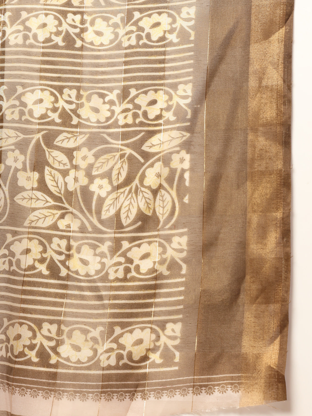 Stylum Women's Brown Paisley Print Kankawati Silk Saree (SRBROWNHOPE)