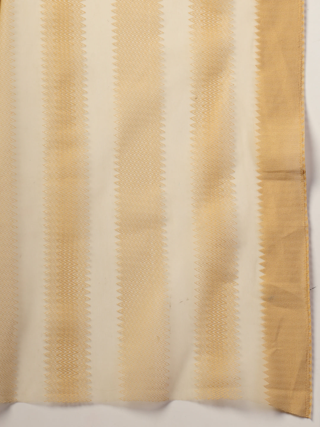 Stylum Women's Gold Ethnic Striped Embroidered Net Saree (SRGOLDROBIN)