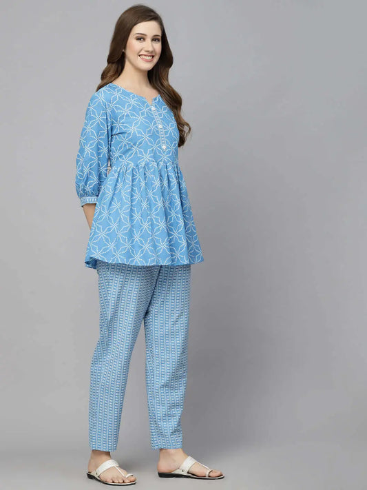 Stylum Women's Printed Rayon Cord set