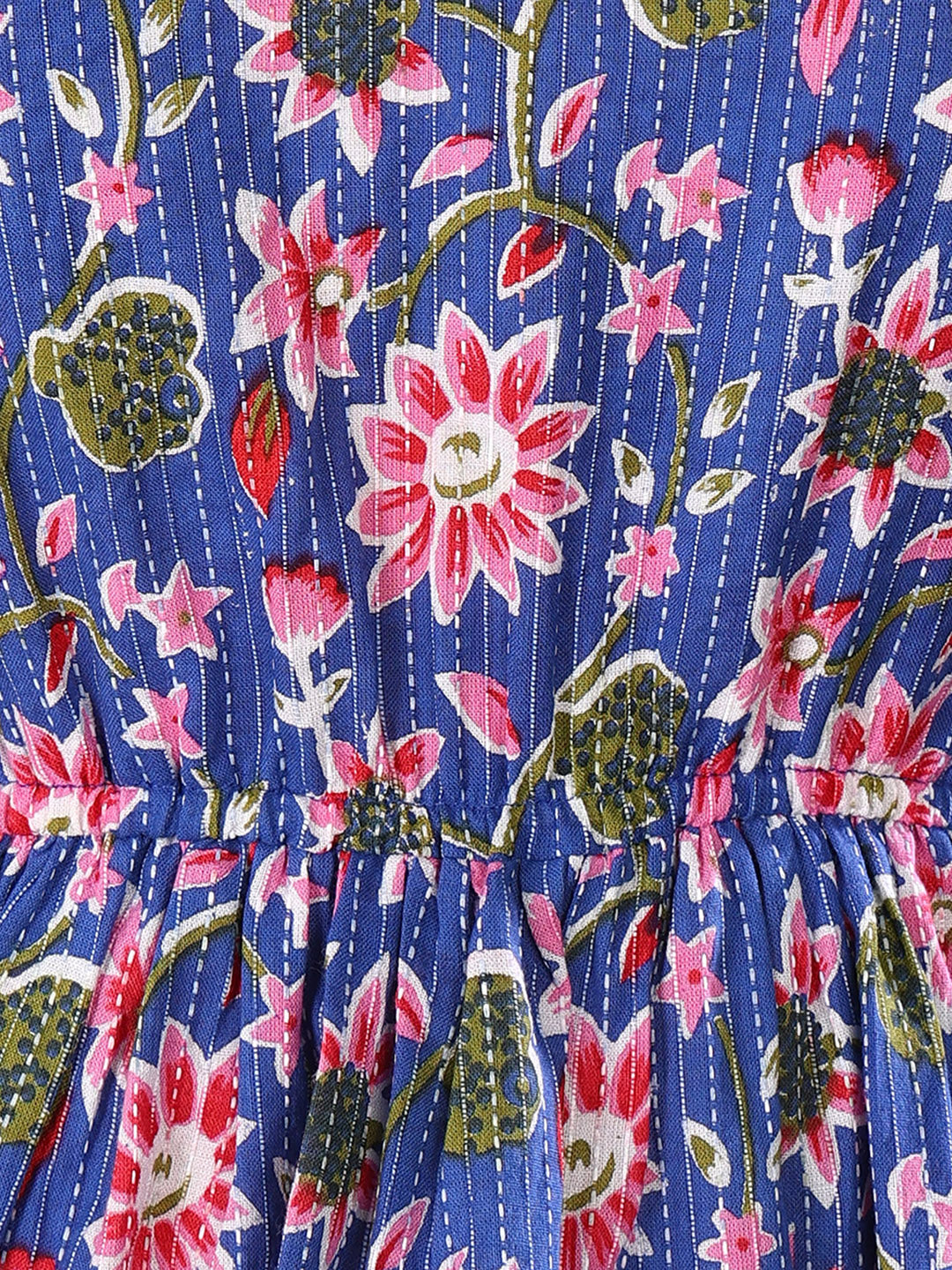 Stylum Women's Blue Floral Printed Cotton Short Peplum Top (TOPBLUEEAGLE)