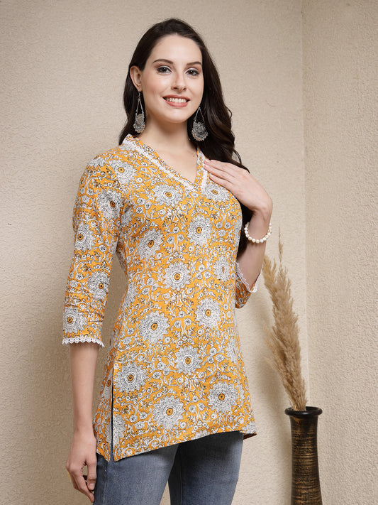 Stylum Women's Floral Printed Cotton Empire Top (TOPMARS)