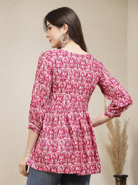 Stylum Women's Floral Printed Rayon Peplum Top (TOPMUMTAZ)
