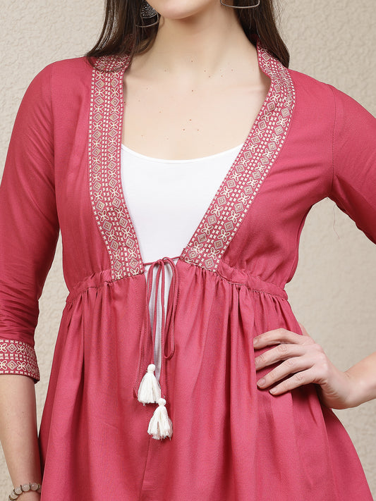 Stylum Women's Solid Rayon Peplum top (TOPROSETONE)