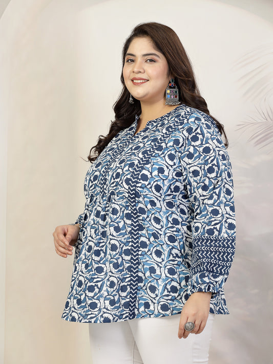 Stylum Plus Size Women Floral Printed Cotton Top (TOPVENUSPLUS)