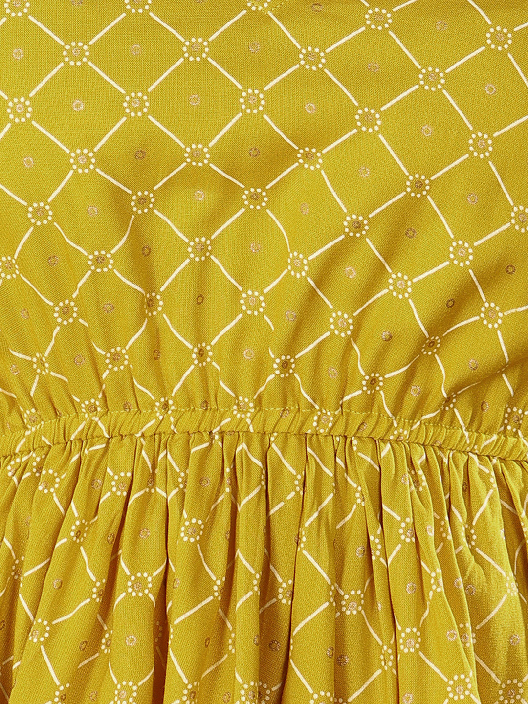 Stylum Women's Mustard Geometric Printed Rayon Short Peplum Top (TOPYELLOWRAFTA)